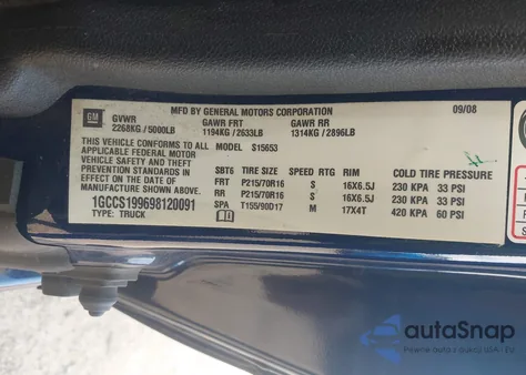 2009 Chevrolet Colorado z USA, uszkodzony, nr VIN 1GCCS199698120091